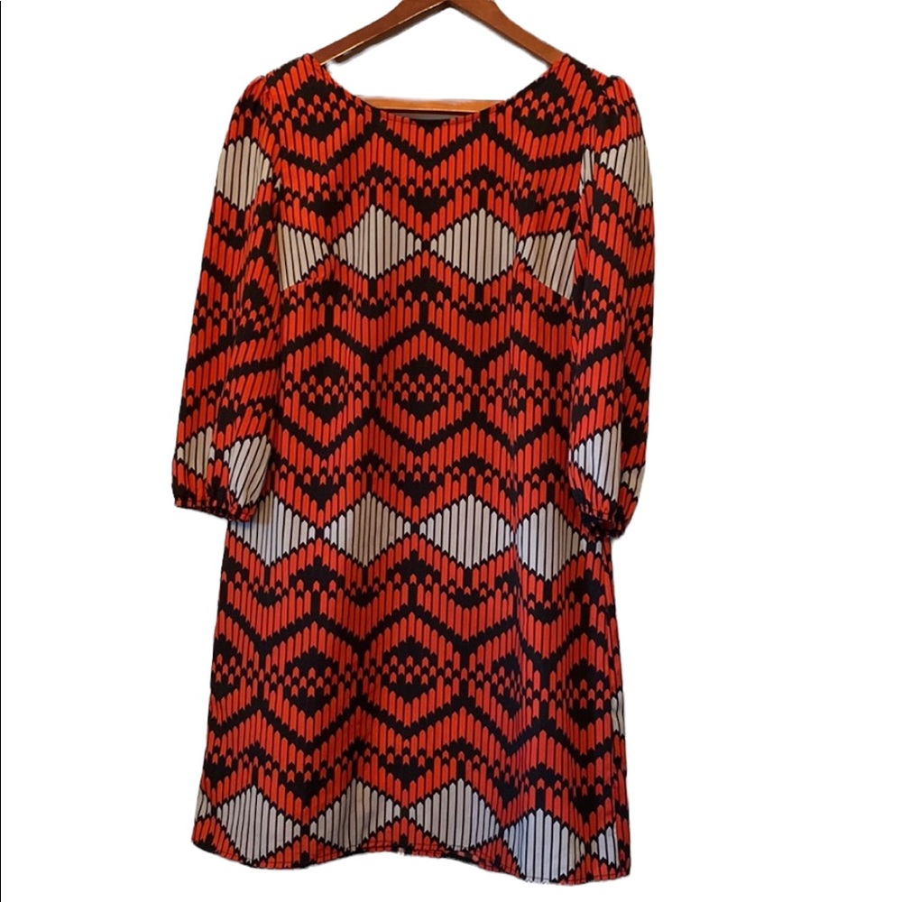 Francesca’s Collections Black and Orange/Red Dress